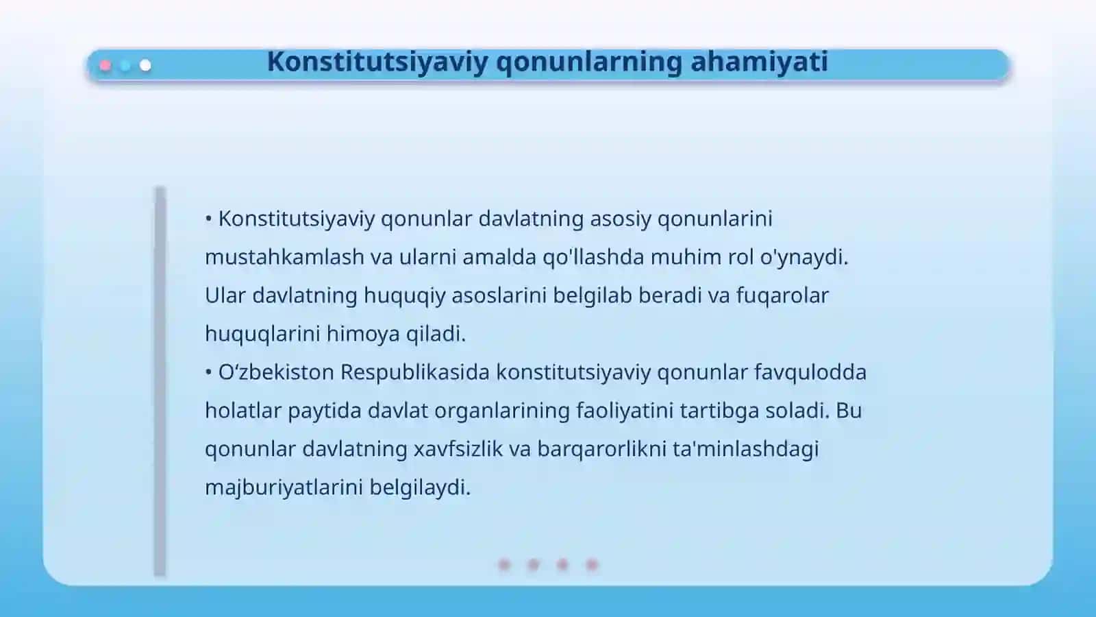 O‘zbekiston Respublikasining “Favqulodda holat to‘g‘risida”gi Konstitutsiyaviy Qonuni mazmun-mohiyati 4