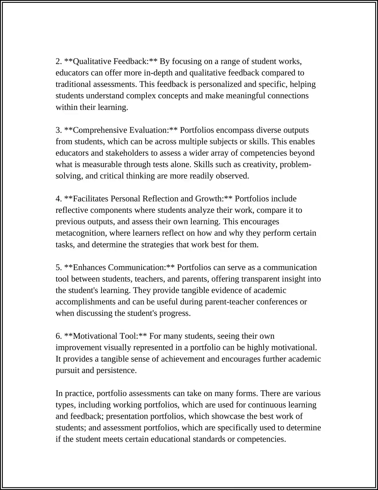 PORTFOLIO AS AN ALTERNATIVE ASSESSMENT 4