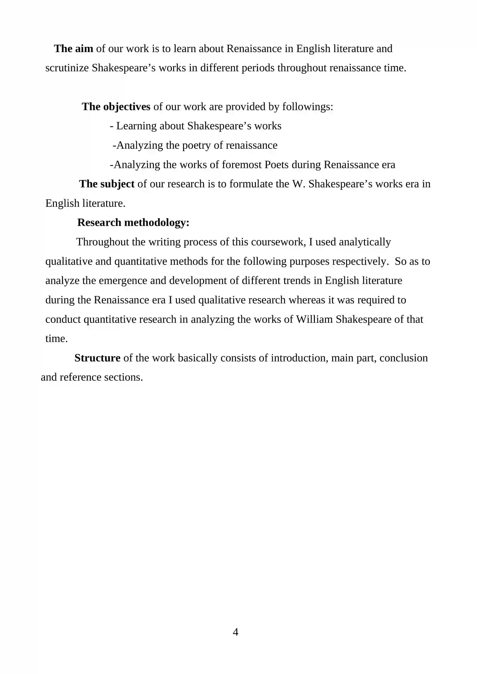 WILLIAM SHAKESPEARE’S CREATIVE WORKS 4