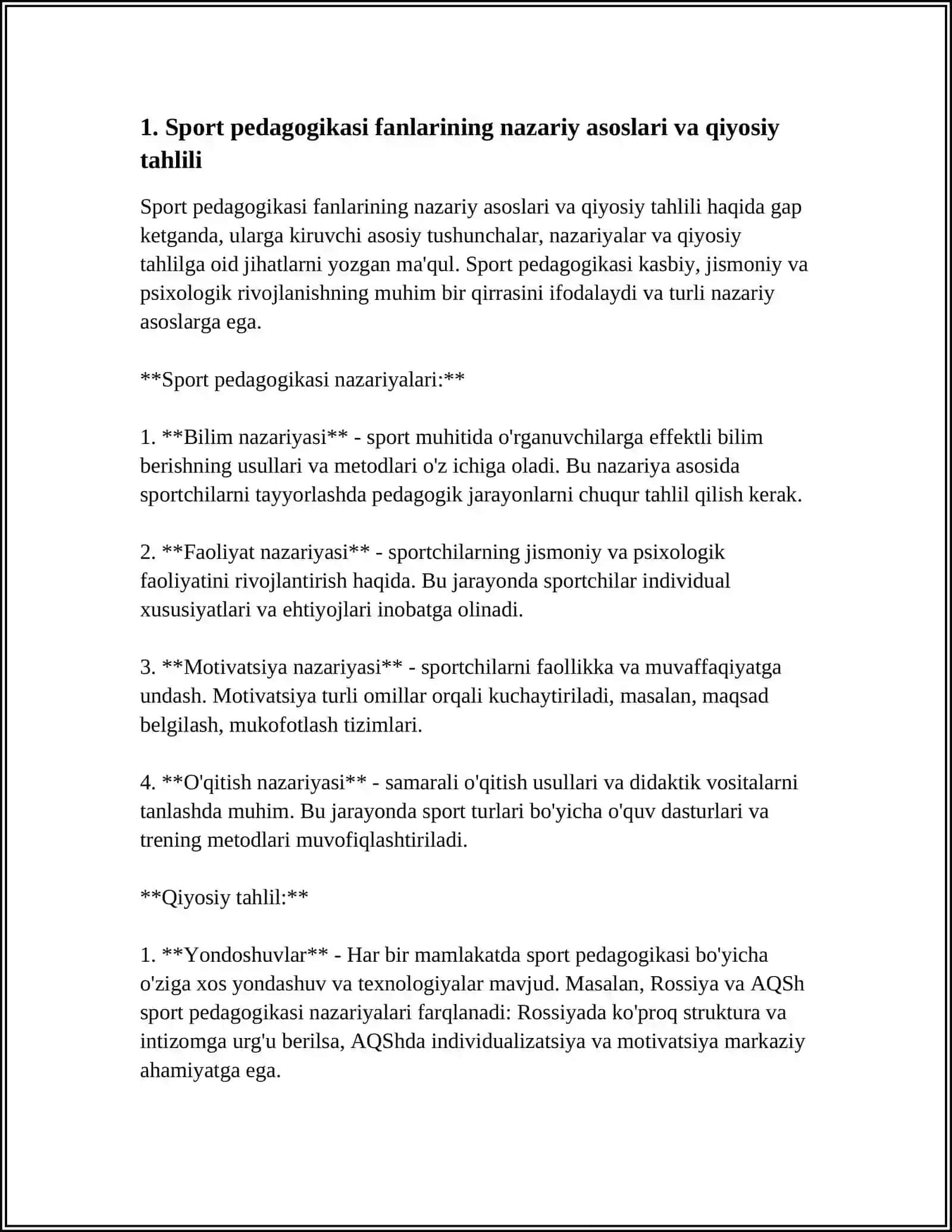 SPORT PEDAGOGIKASI FANLARI VA ULARNI QIYOSIY TASNIFI 4