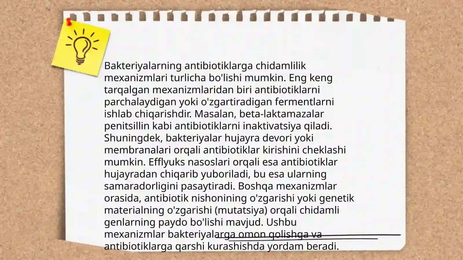 Kimyoterapevtik preparatlar va antibiotiklarga bakteriyalarning chidamli shtammlarining shakllanish mexanizmlari 4