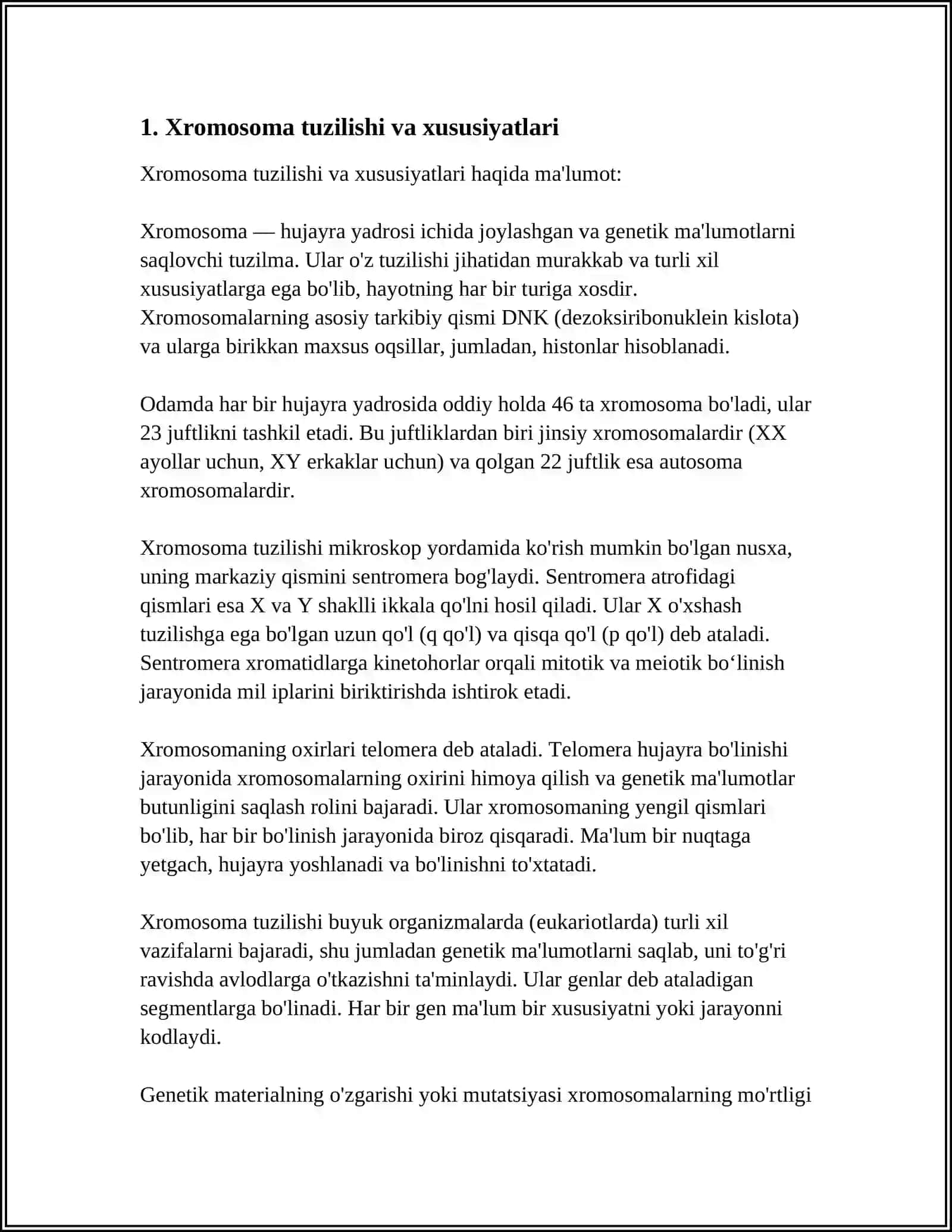 XROMOSOMALAR KLASSIFIKATSIYASI SISTEMALARI.GENETIK KARTALAR 4