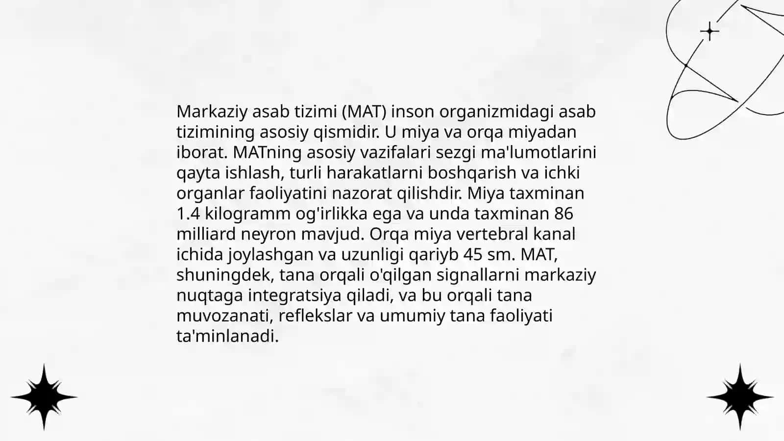Asab markazlarining oʻziga xosligi 4