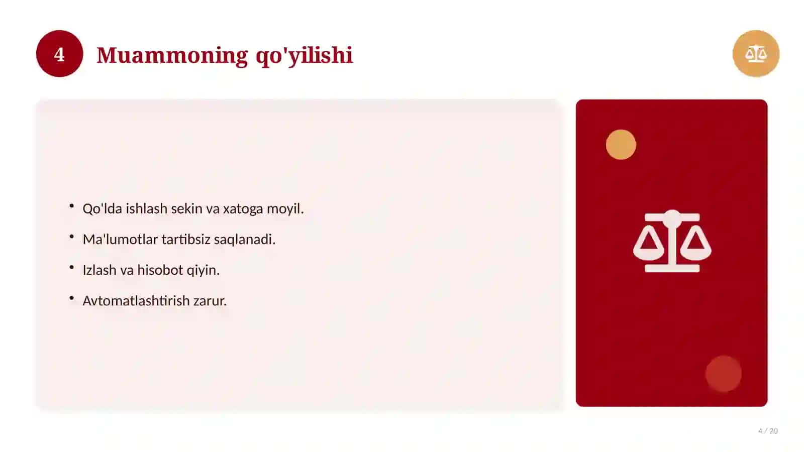 Ma'lumotlar bazasini loyihalash 4