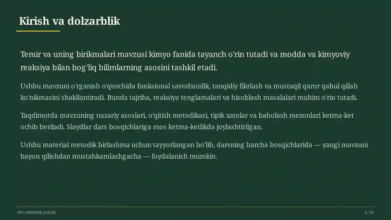 Temir va uning birikmalari (9-sinf) 4