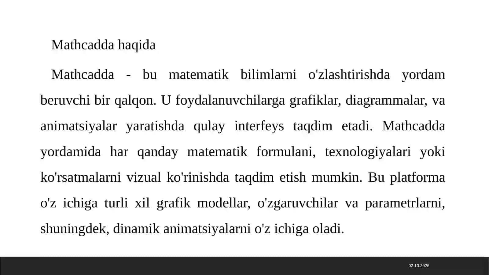 MathcaddaInsequenceparametrbilananimatsiyayaratish 4