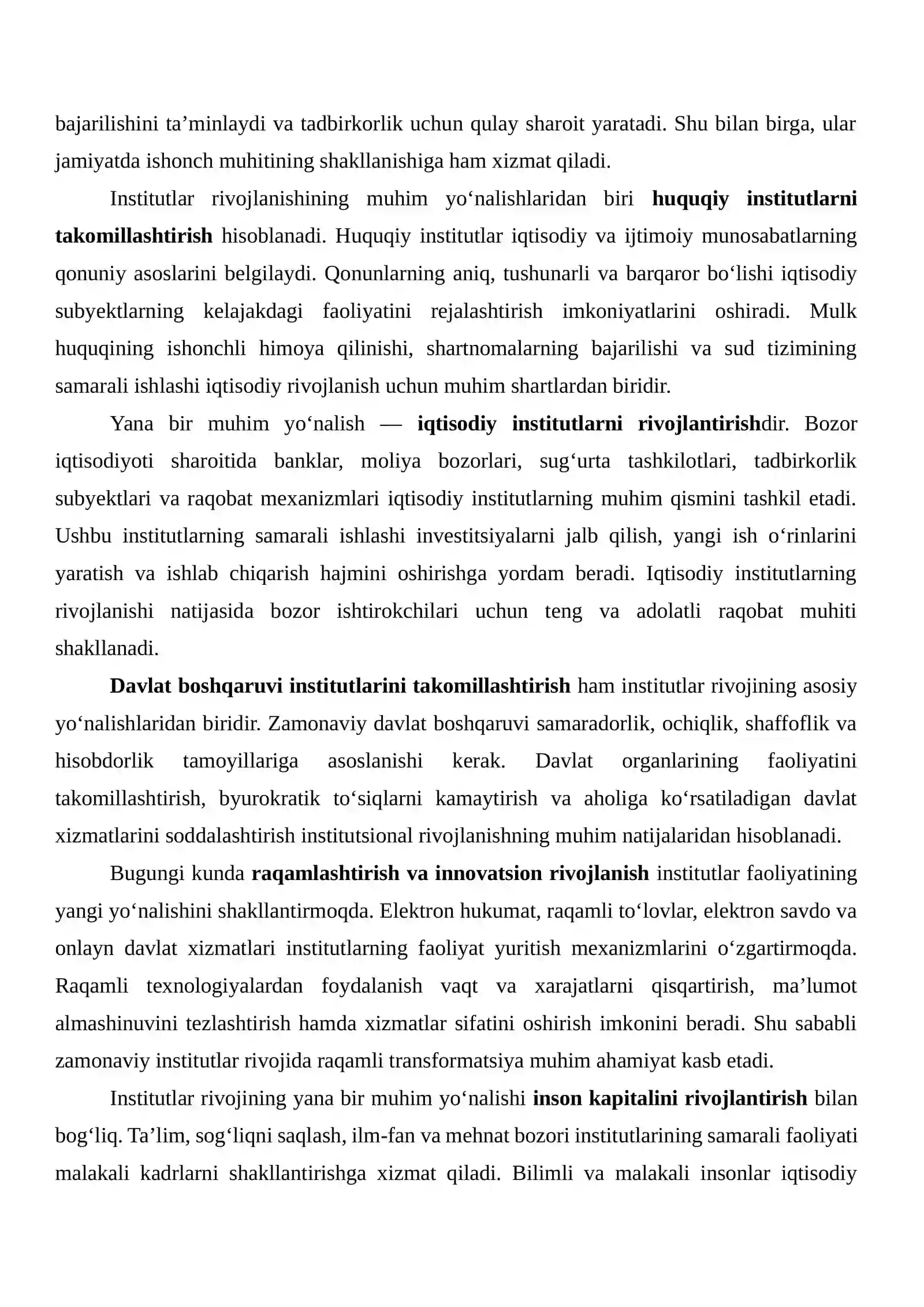 Institutlar rivoji variantlari bo‘yicha tahlil 4