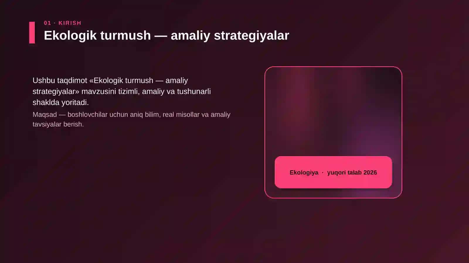 Ekologik turmush — amaliy strategiyalar 4