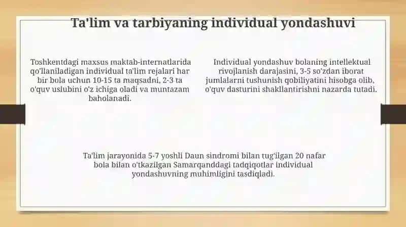 Daun sindiromi bilan tugʻulgan bolalar bilan olib boriladigan korreksiyon pedagogik ishlar 4