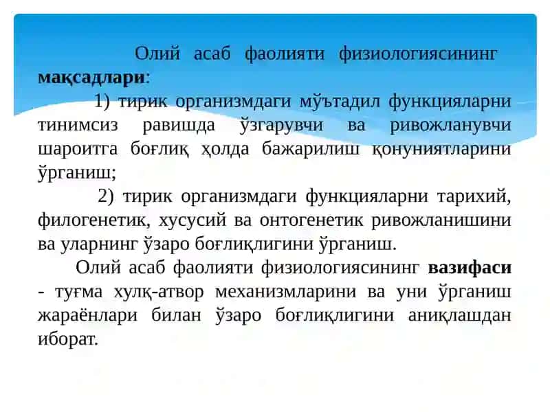 ОЛИЙ NERV SISTEMASI HAQIDA TUSHUNCHA 4
