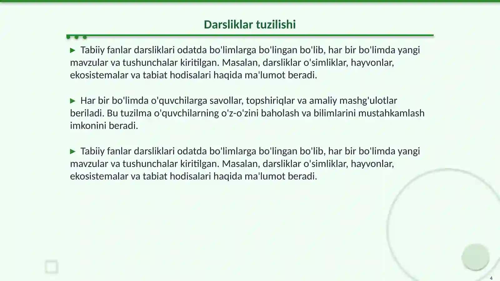 2-sinf “Tabiiy fanlar” darsliklari bilan tanishish va tahlil qilish 4