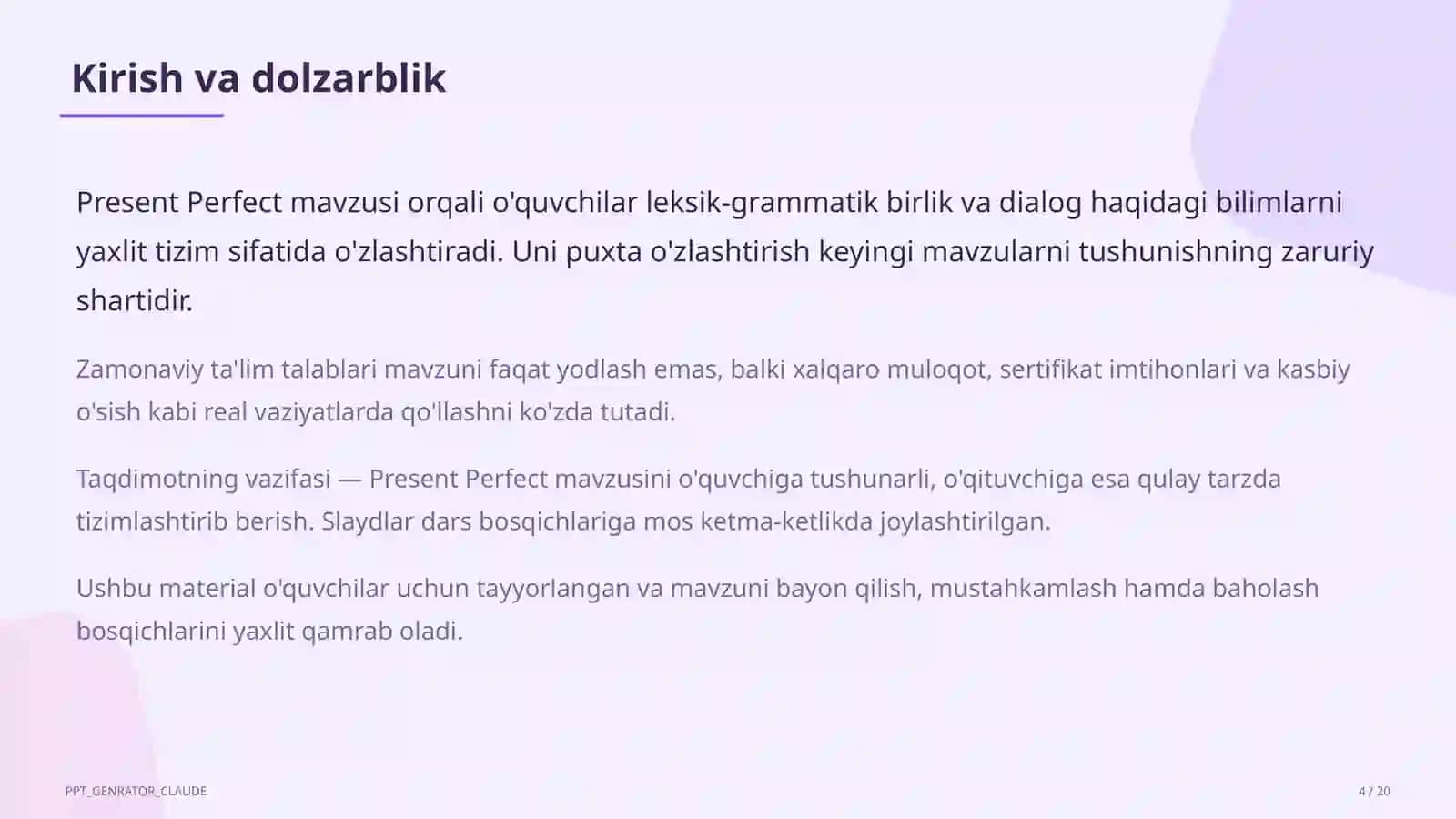 Present Perfect (8-sinf) 4