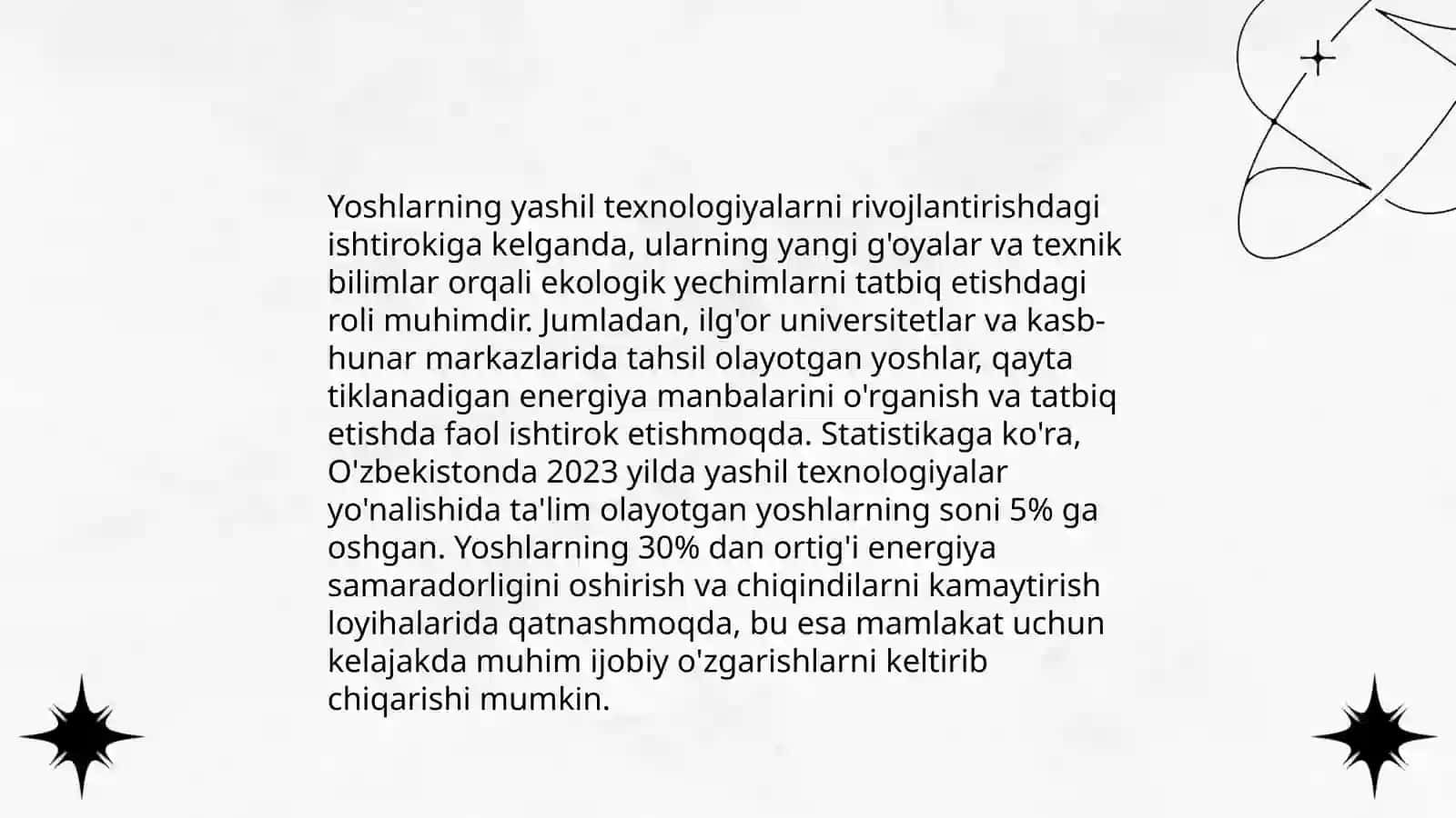 Yoshlar yashil iqtisodiyotni rivojlantirishda qanday ro'l o'ynaydi 4