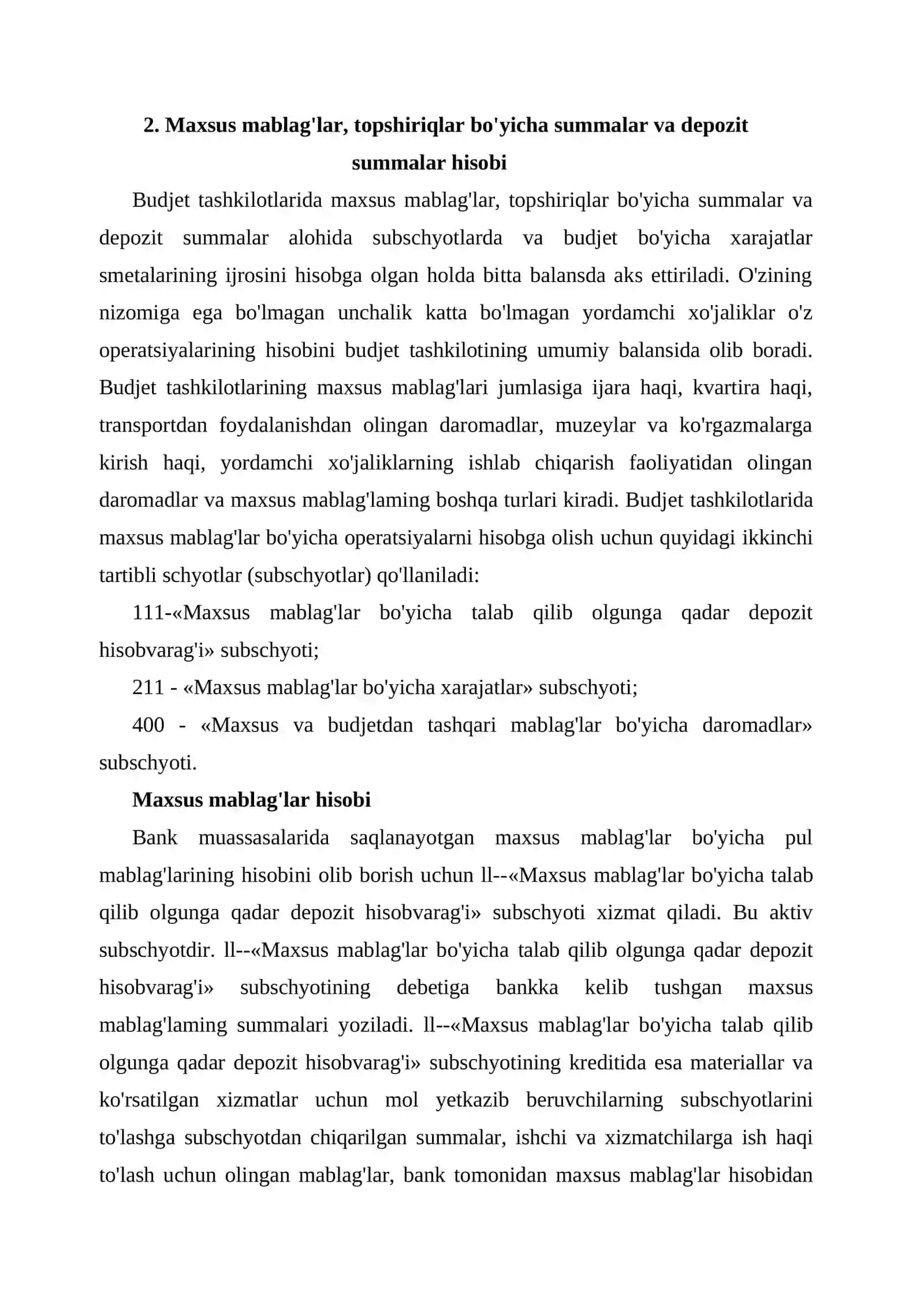 Budjet tashkilotlarida budjetdan tashqari mablag’lar hisobi 4