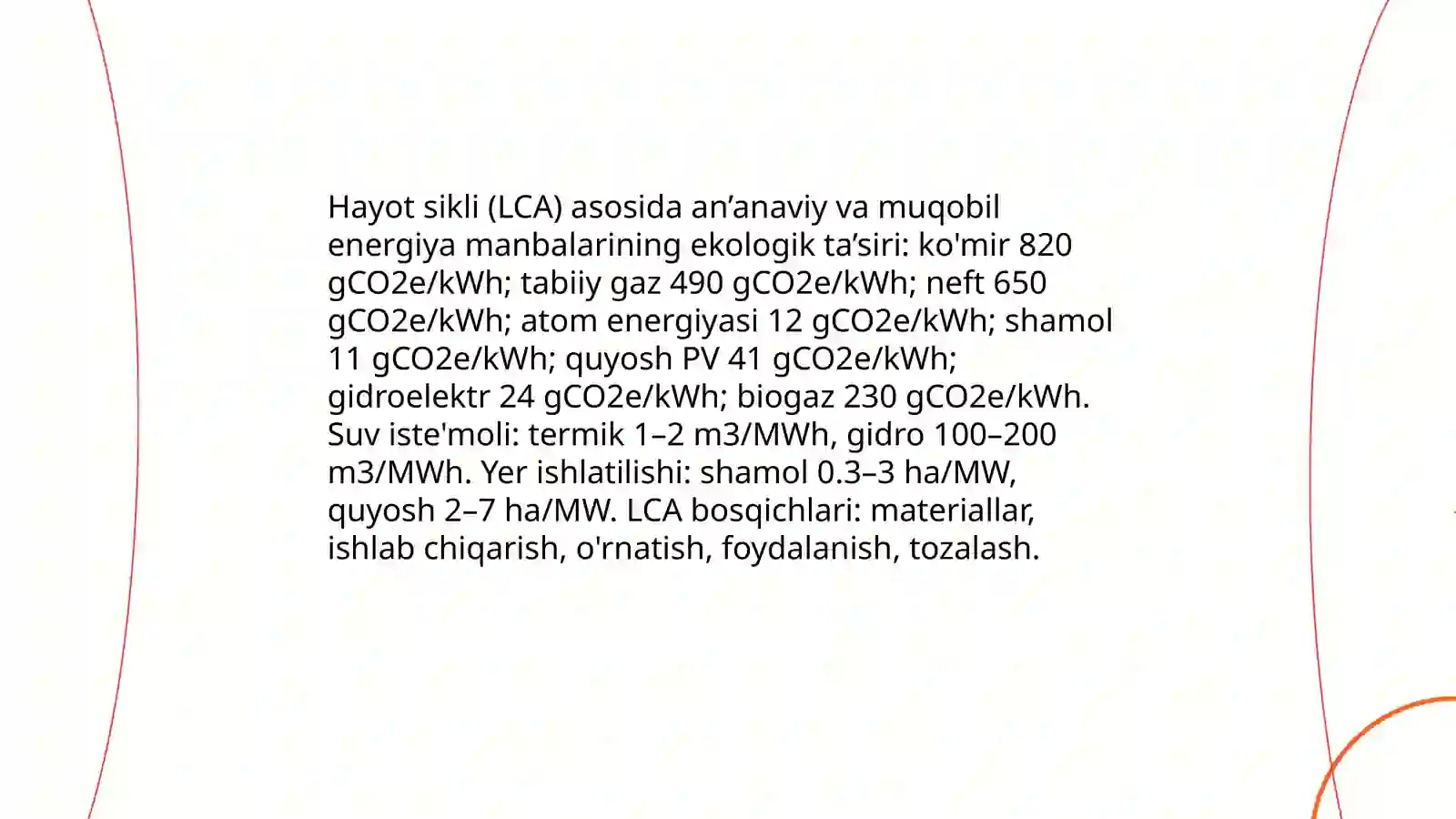 Ananaviy va muqobil energiya manbalarining ekologik taqqoslash 4