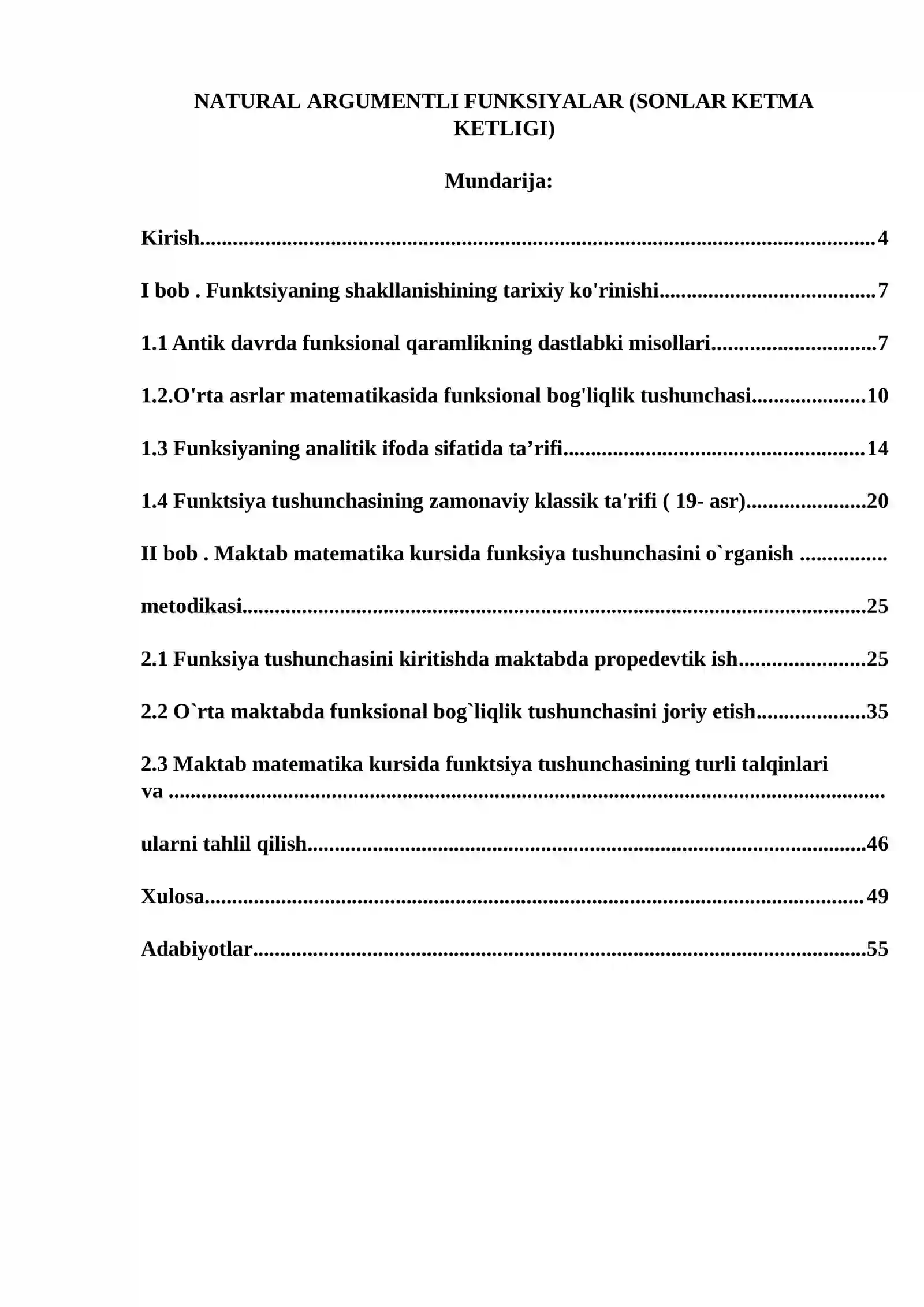MATEMATIK ANALIZ kurs ishi 4