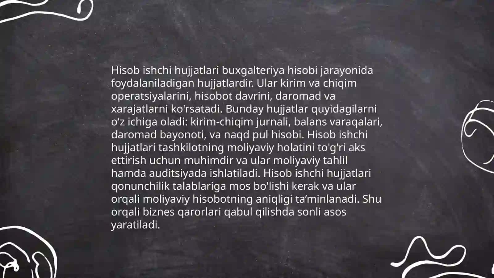 Boshqaruv hisobi ishchi hujjatlarini tayyorlash 4