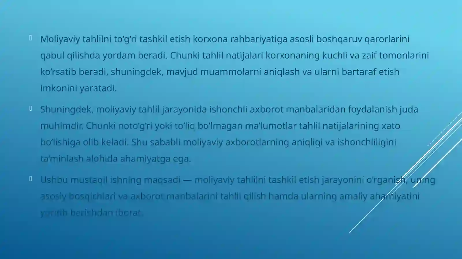 Moliyaviy tahlilni tashkil etish va axborot manbalari 4