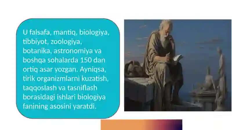 Aristotelning anatomiya faniga qo’shgan hissasi 4