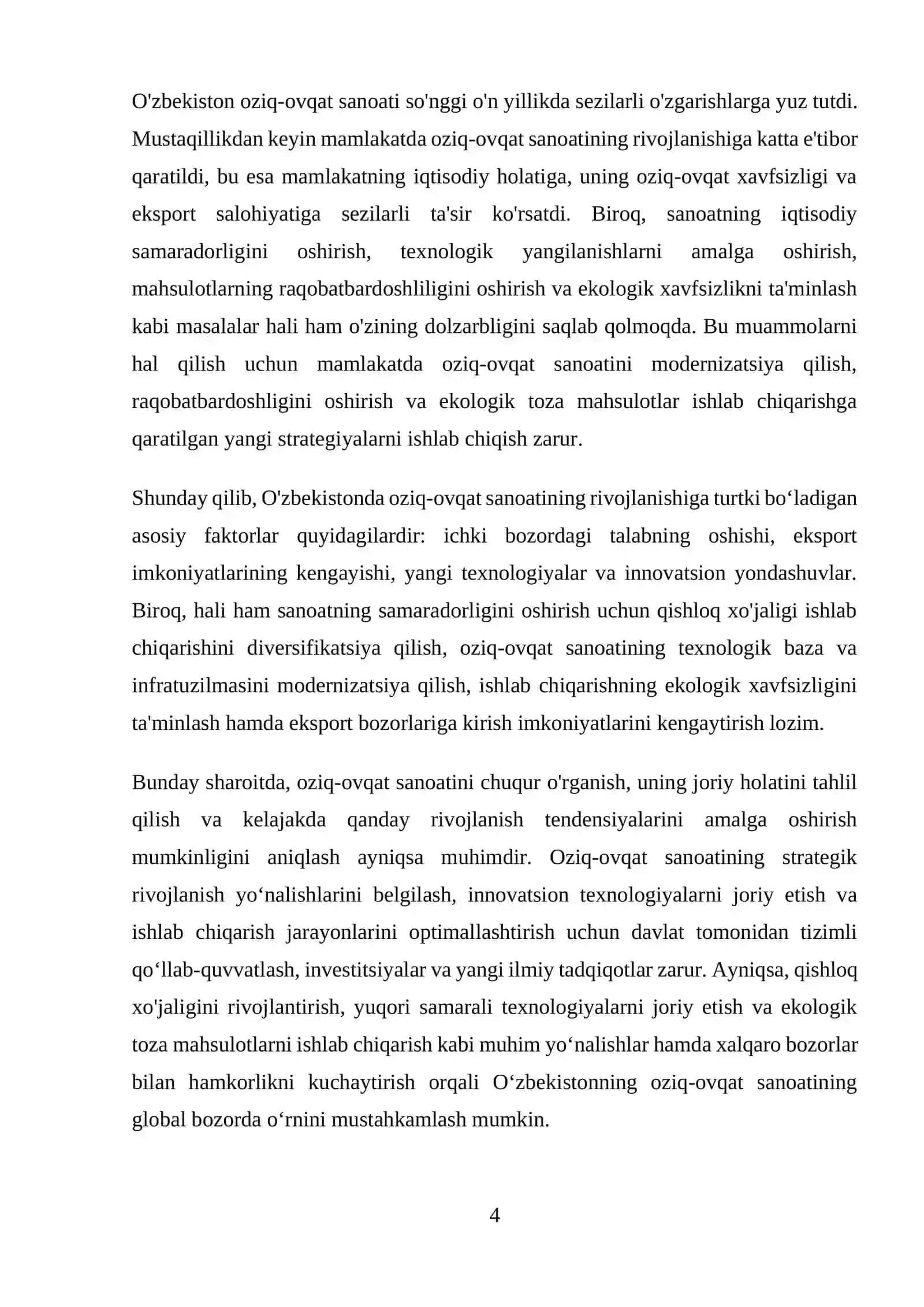 O'zbekistonda oziq-ovqat ishlab chiqarishning holati va rivojlanish tendensiyalari 4