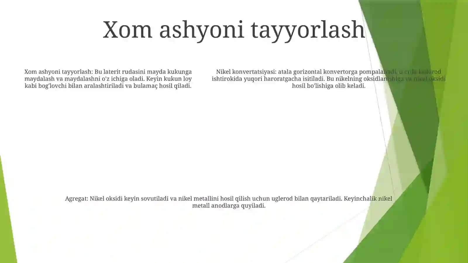 Nikelni Konversiyalash Jarayoni Uchun Agregat (GorizontalKonvertorda) 4