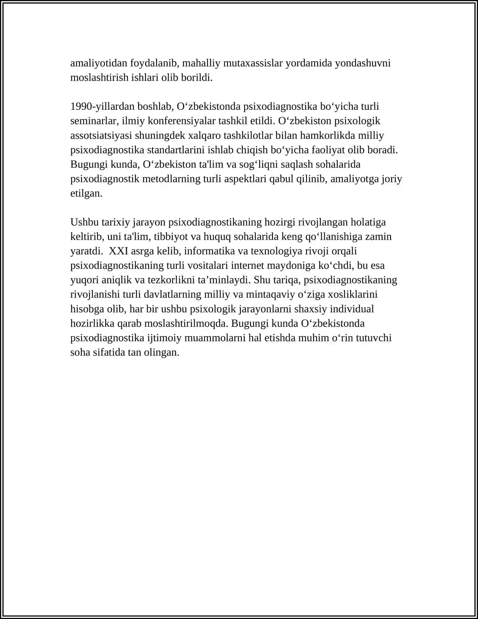 O.K.TIXOMINOVNING KOMPYUTERLASHTIRILGAN PSIXODIAGNOSTIKA BOSQICHLARI TAHLILIGA BAG'ISHLANGAN MAQOLASI 4