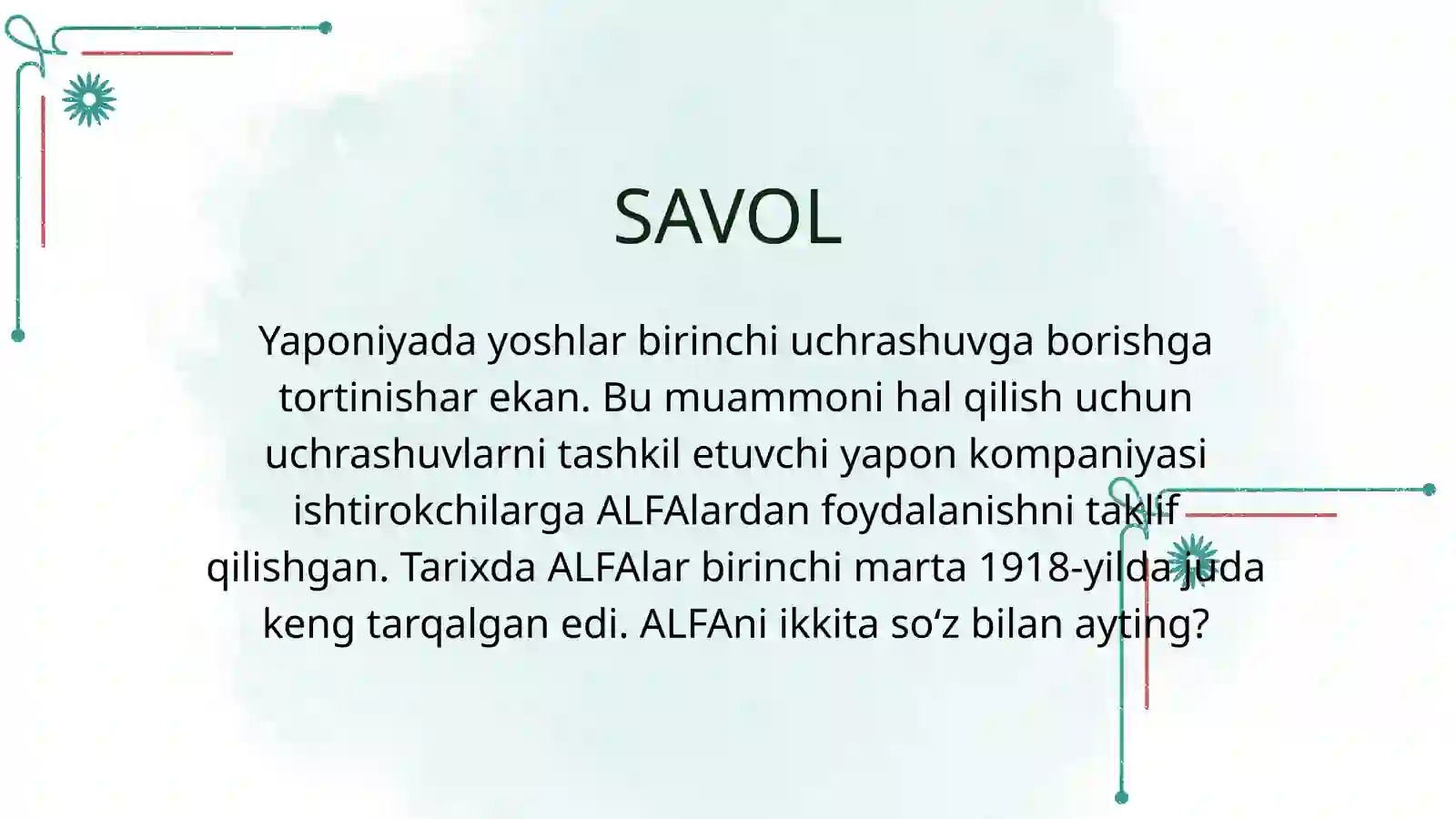 ZAKOVAT SAVOLLARI 4