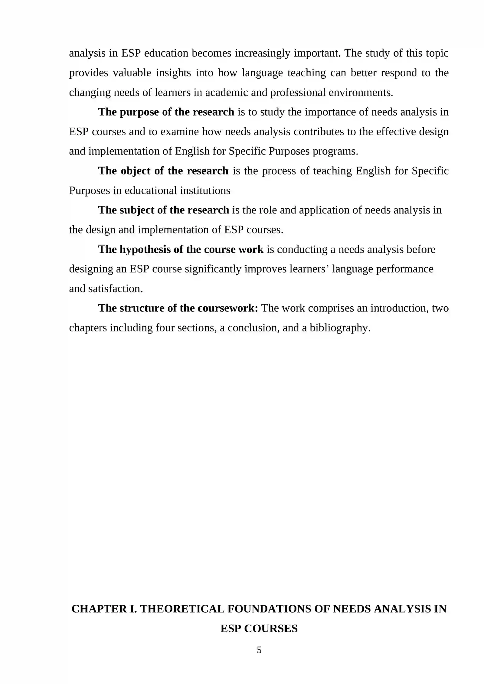 Needs analysis in ESP courses 4