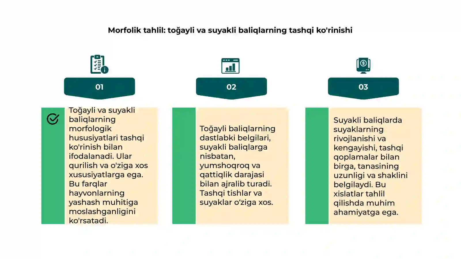 Toğayli va suyakli baliqlarning morfologik va fiziologik hususiyatlariga qiyosiy tavsif 4