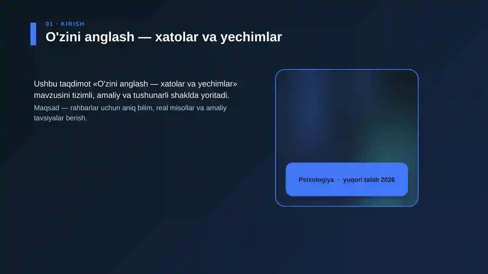 O'zini anglash — xatolar va yechimlar 4