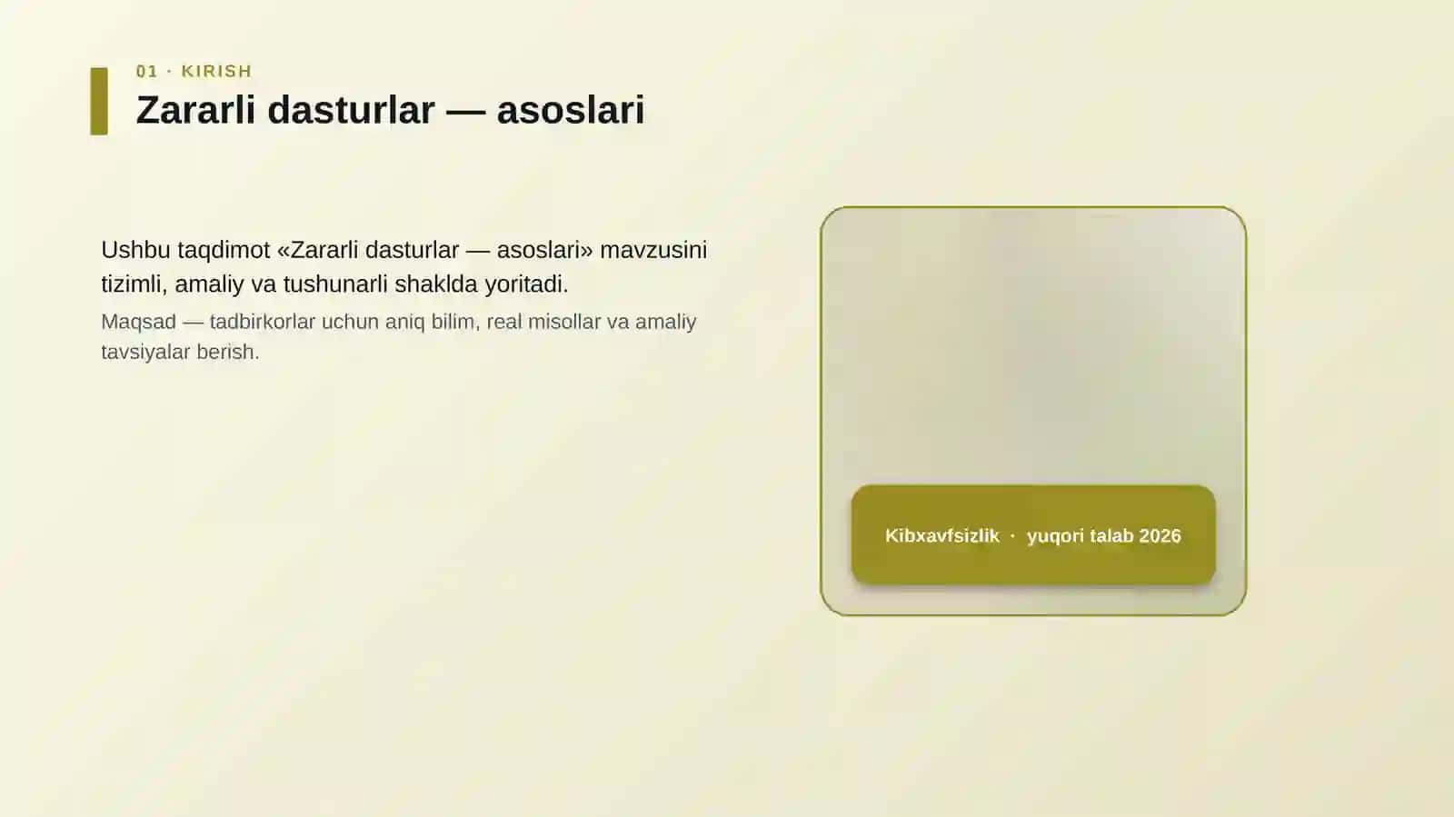 Mavzu: Zararli dasturlar — asoslari 4