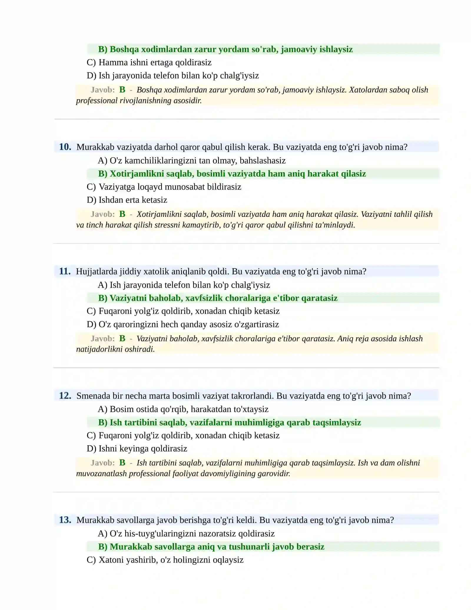 PSIXOLOGIK SINOV Testlari 4