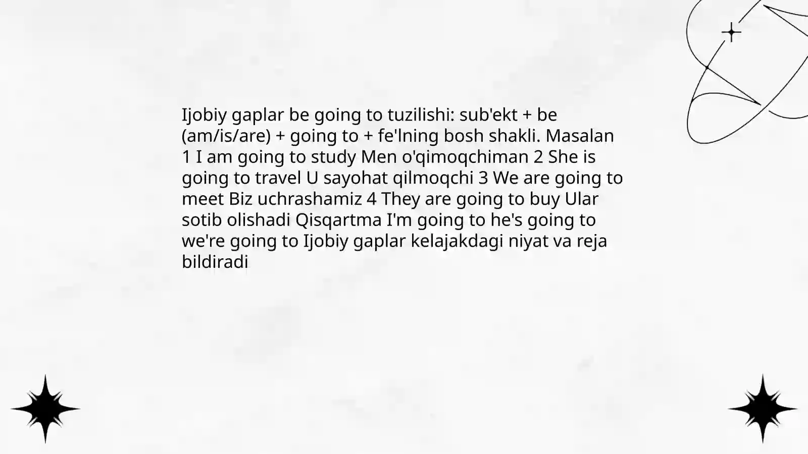 Be going to tuzilmasi 4