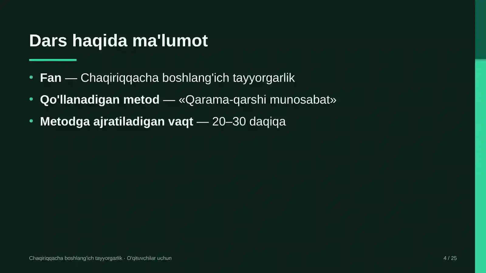chaqiriqqacha boshlang'ich tayyorgarlik darslarida qarama qarshi munosabat metodidan foydalanish 7246 4