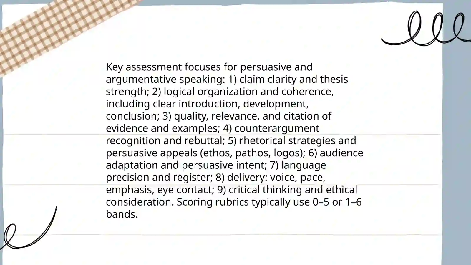 Assensing Speaking for Different Purpose 4