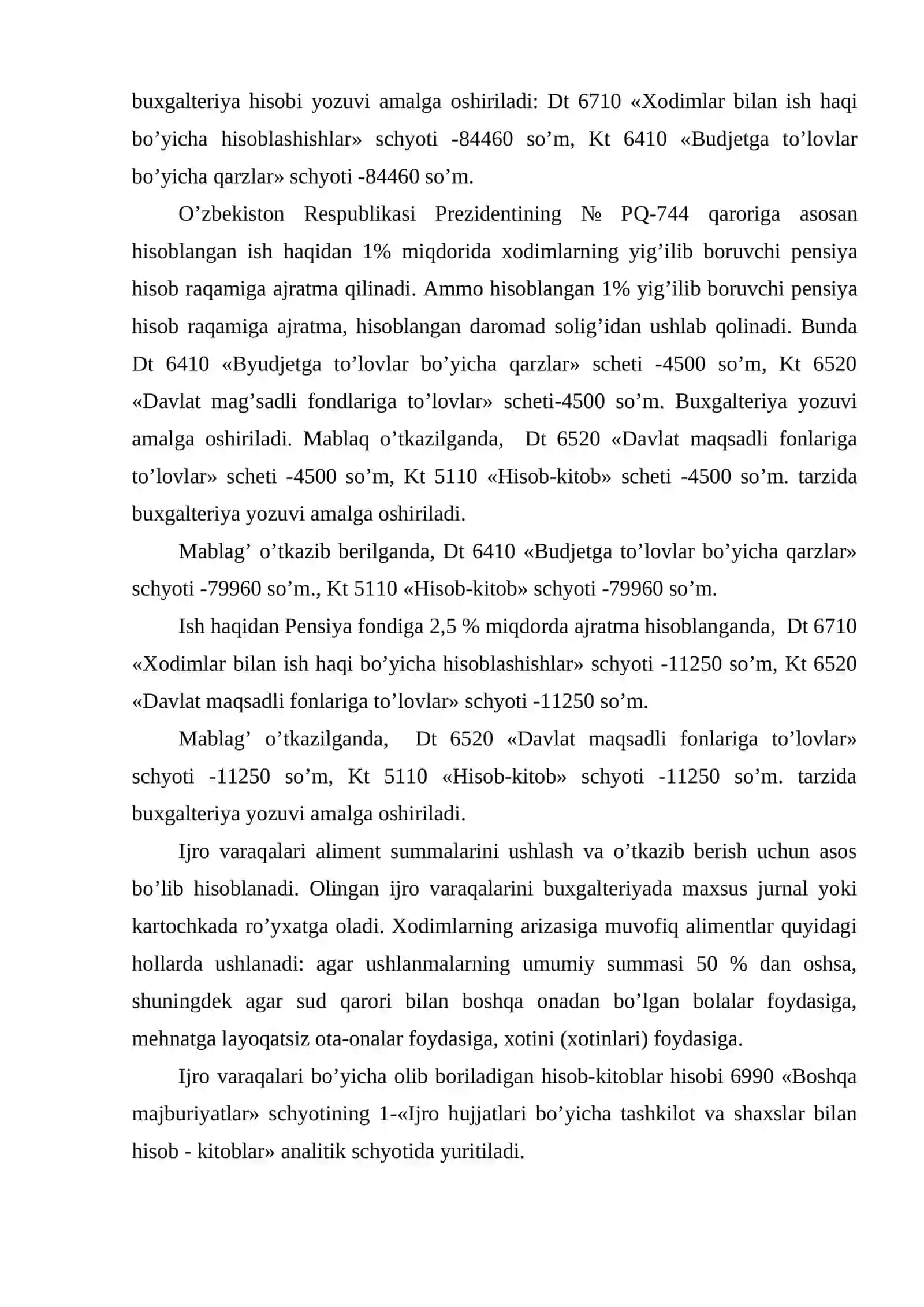 Ish haqidan ushlab qolinadigan ajratmalar va to’lovlar 4