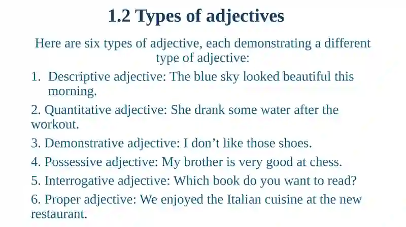 An adjective and its types 4