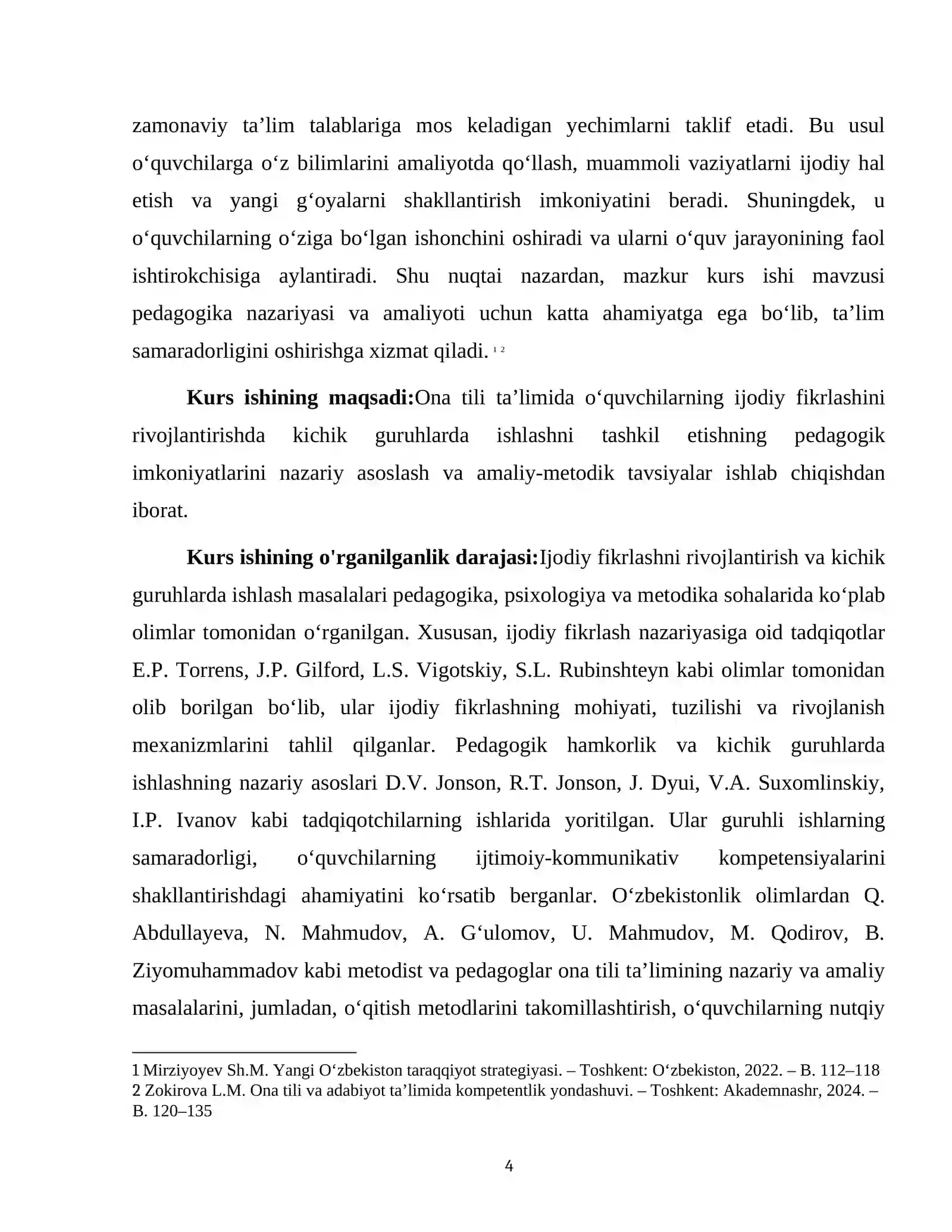 ONA TILI TAʼLIMIDA O’QUVCHILARNING IJODIY FIKRLASHINI O’STIRISHDA KICHIK GURUHLARDA ISHLASHNI TASHKIL QILISH 4