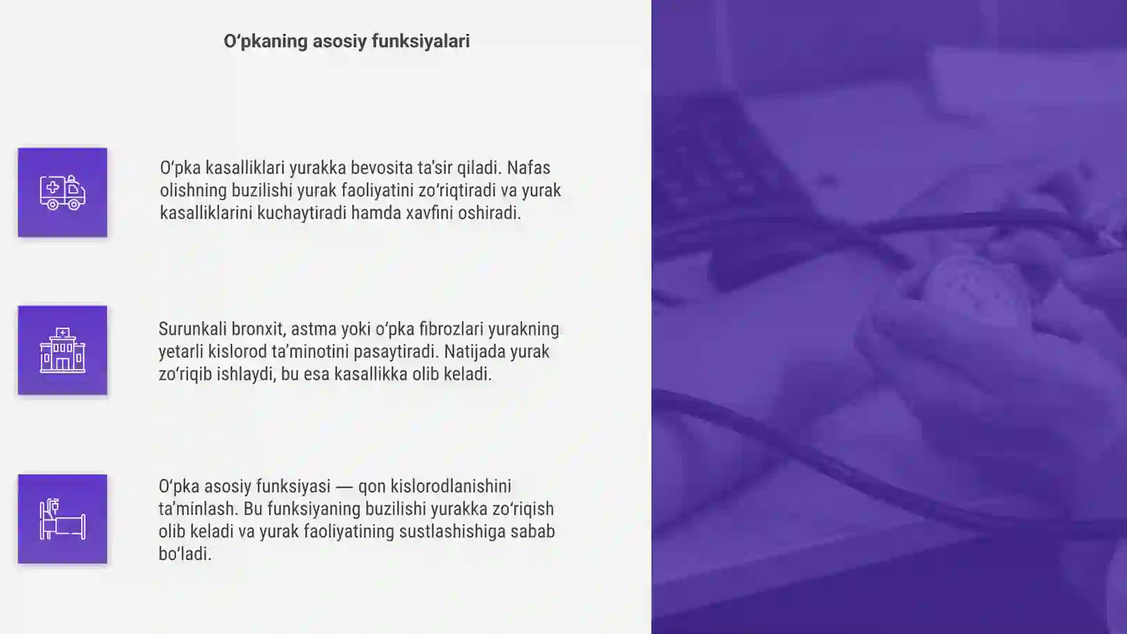 O'pkaning kasalliklari natijasida Yurak kasalliklari 4