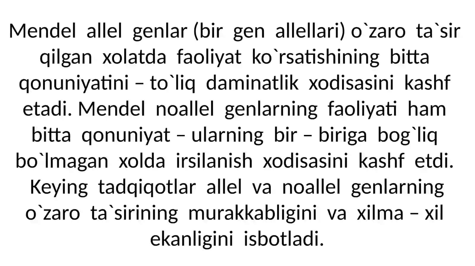Allelmas gеnlarning o’zaro ta'siri natijasida bеlgilarning naslga o’tishi 4