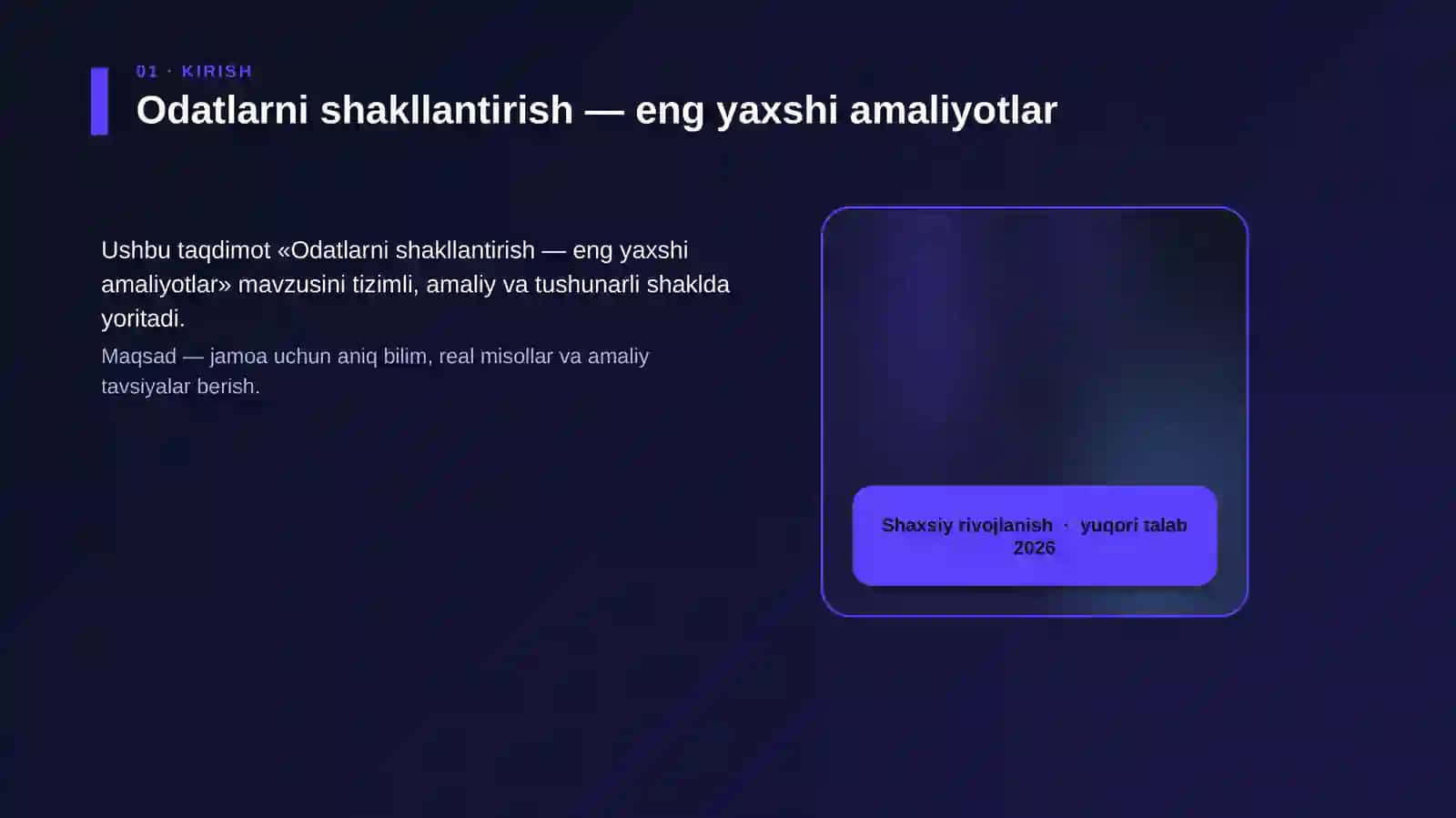 Odatlarni shakllantirish — eng yaxshi amaliyotlar 4