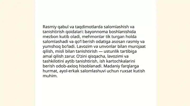 Rasmiy qabul va tadbirlar uchun kiyinish etiketi 4