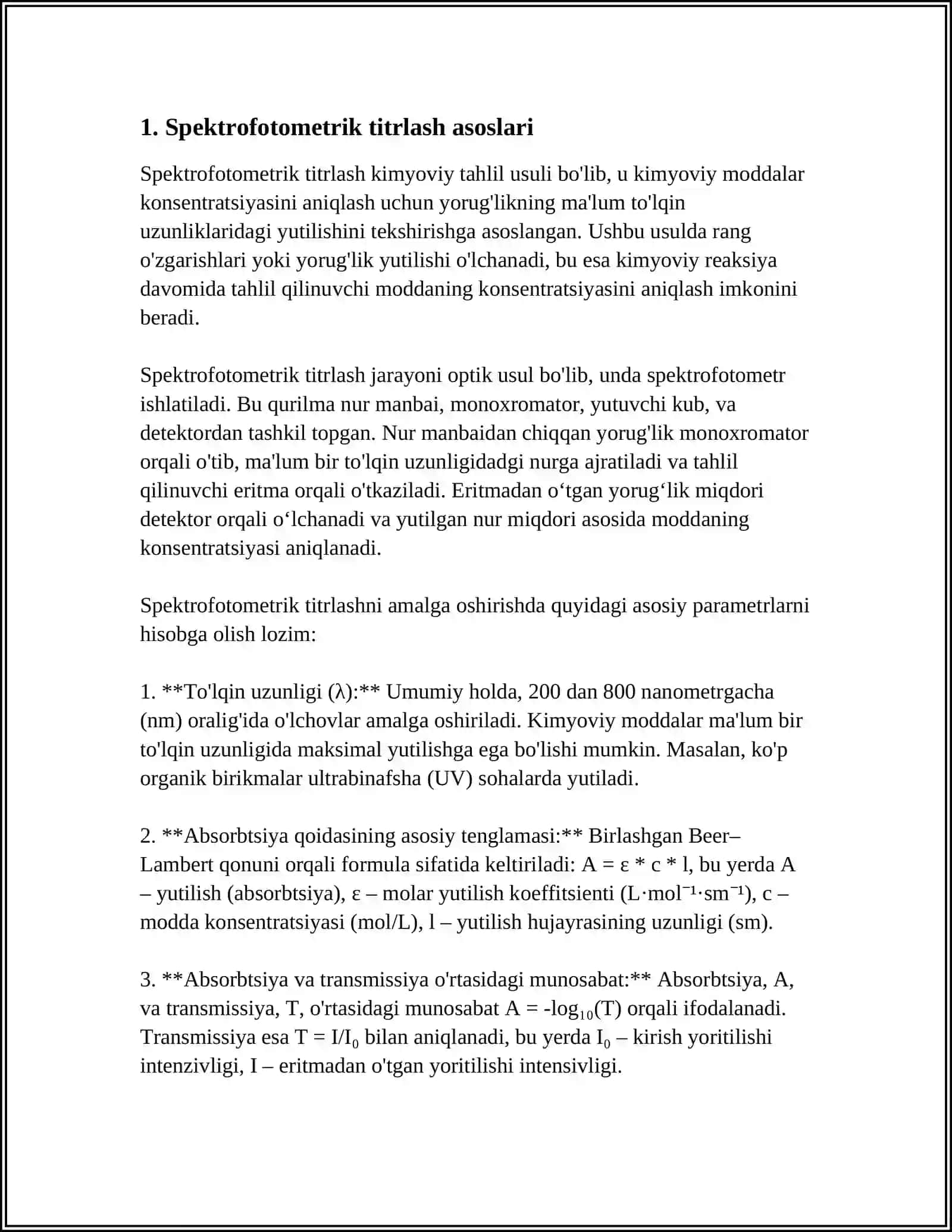 SPEKTROFOTOMETRIK TITRLASH 4