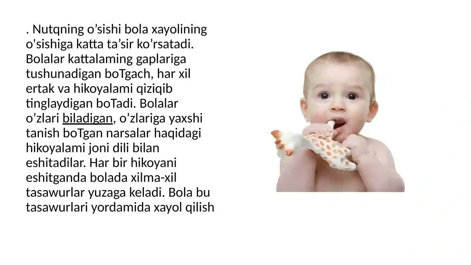 Go‘daklik davri da muloqot va nutqning rivojlanishi 4