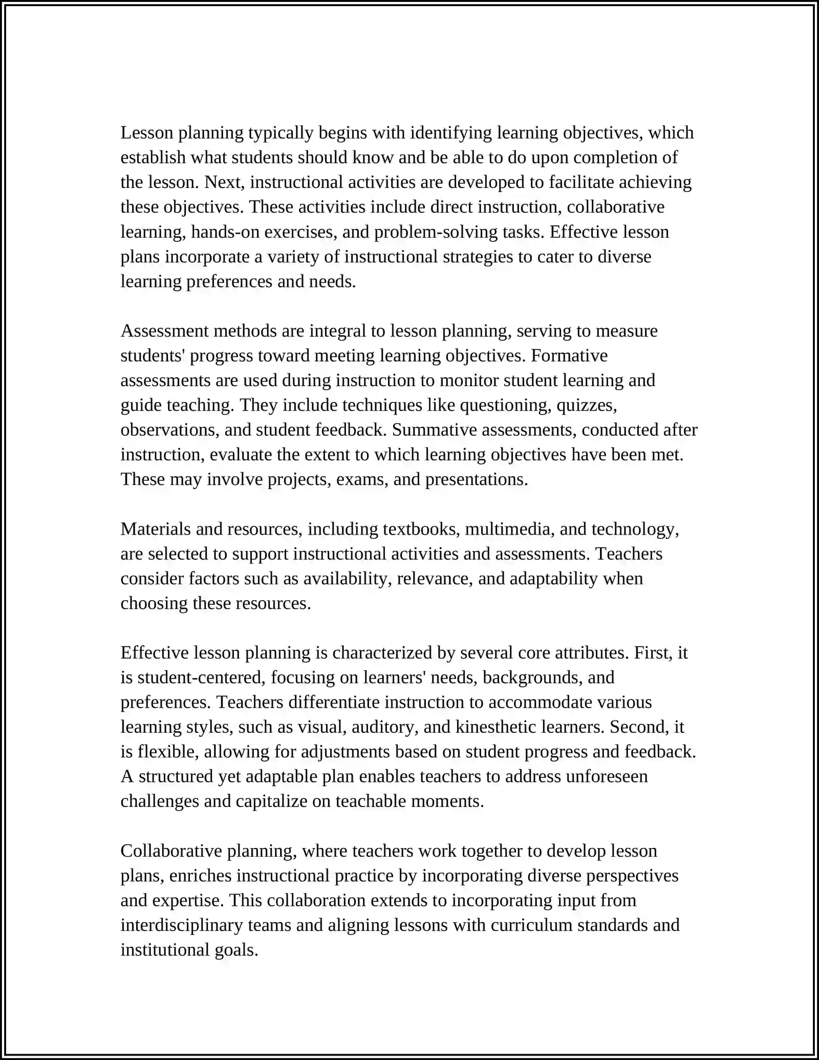 Lesson Planning and Learning Objectives 4