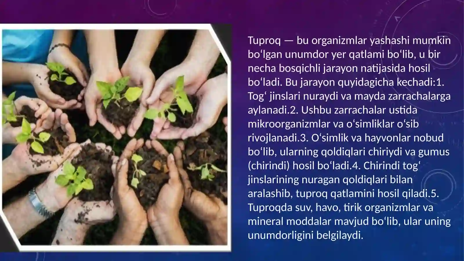 Nurash jarayoni va tuproq 4