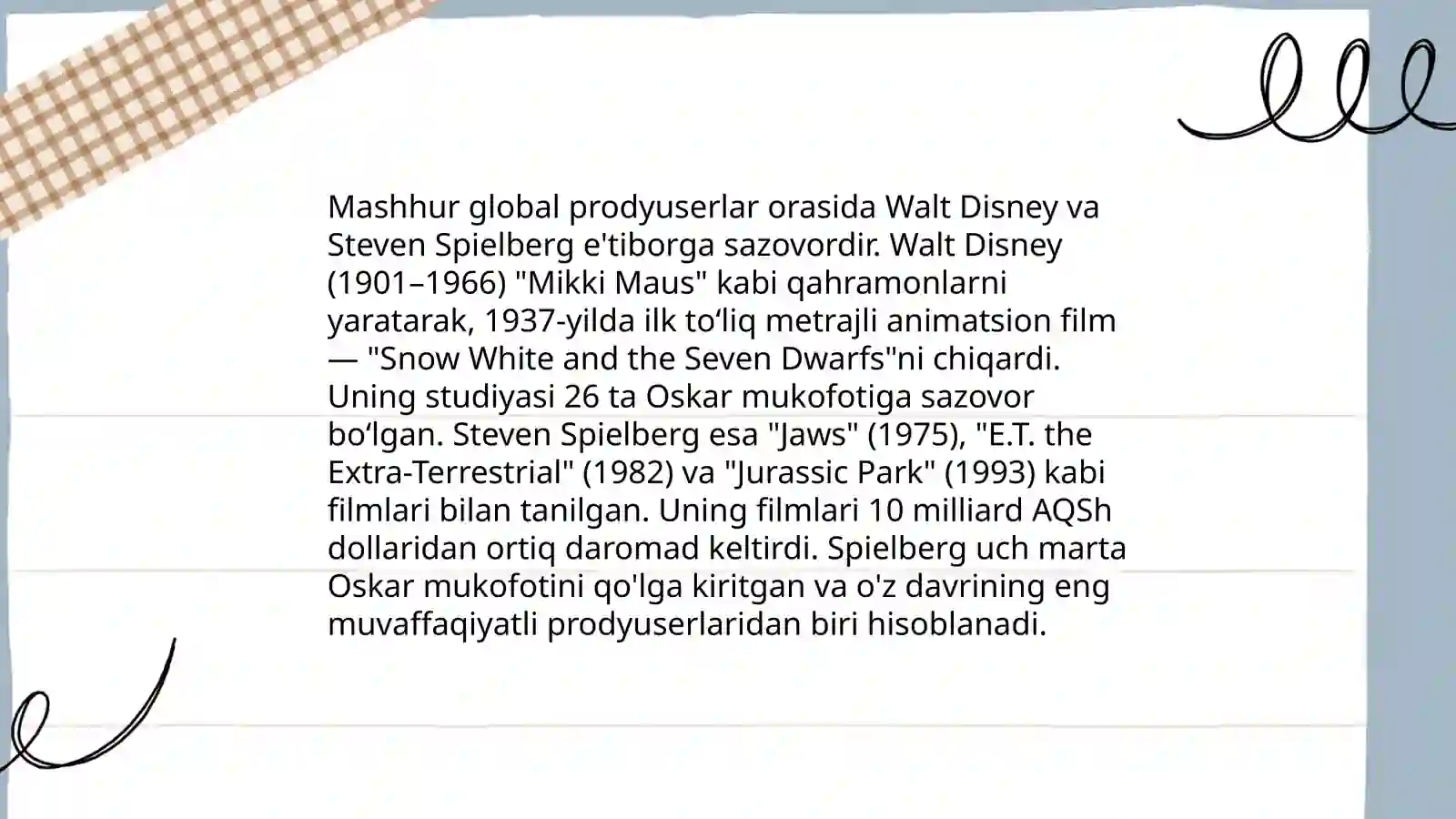 Jahon prodyuserlarining tarixi 4