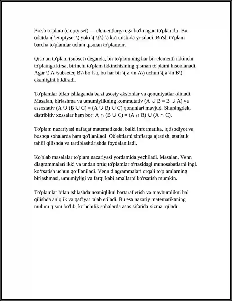TO'PLAMLAR VA ULAR USTIDA AMALLAR 4