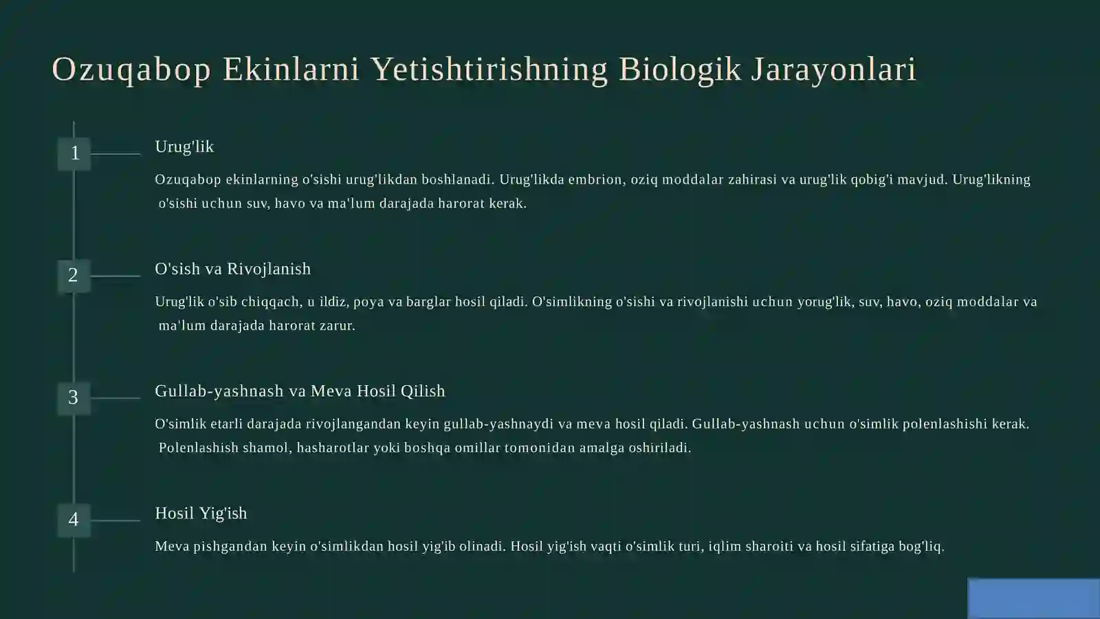 Yil davomida  ozuqabop ekinlaryetishtirishning  biologik asoslari 4