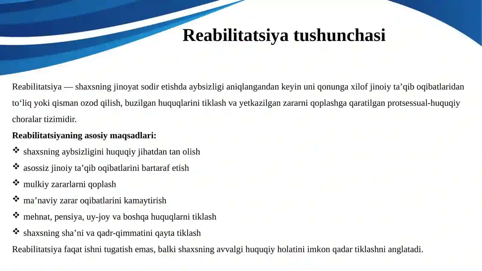 REABILITATSIYA TUSHUNCHASI, ASOSLARI VA OQIBATLARI 4